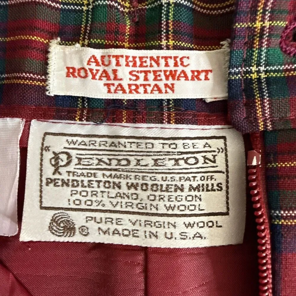Pendleton Skirt sz 8 Red Plaid Wool Authentic Royal Stewart Tartan Midi Pencil